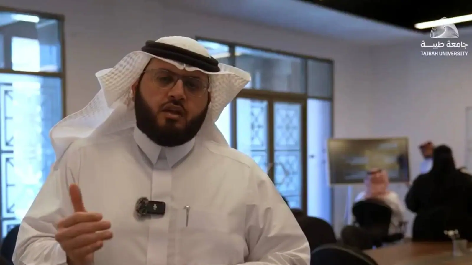 Ahmed Alshareef speaking during the judging session